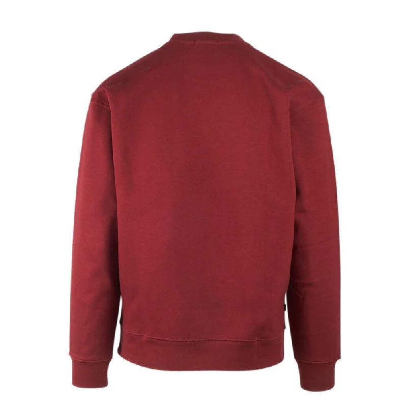 Obey Men's Red Gold Text Crew Neck L/S Sweater (S06B)