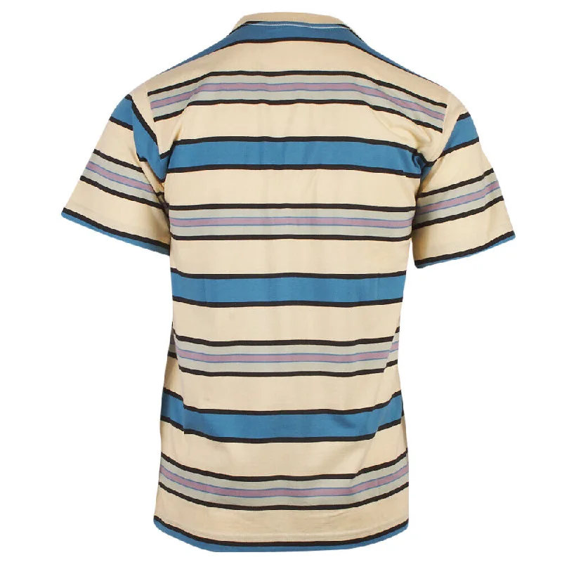 OBEY Men's Yellow Blue Black Green Purple Striped S/S T-Shirt