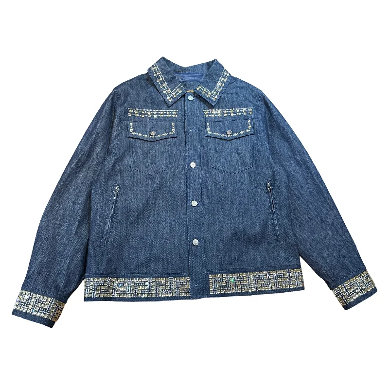 Prestige Denim Blue Studded Crystal Jacket