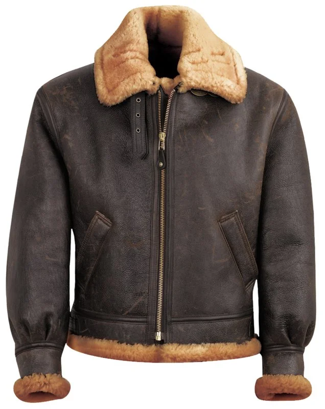 Schott Classic B-3 Sheepskin Leather Bomber Jacket