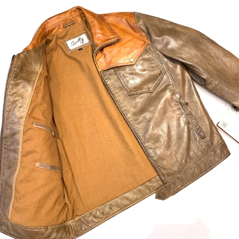 Scully Men's Cognac Brown Leather Western Jacket