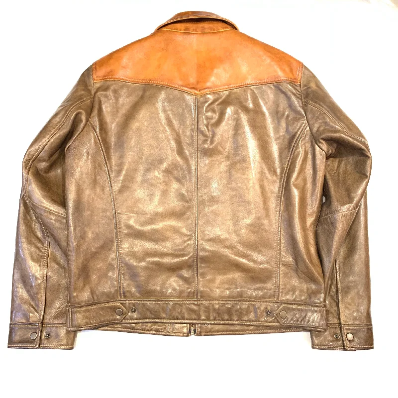 Scully Men's Cognac Brown Leather Western Jacket