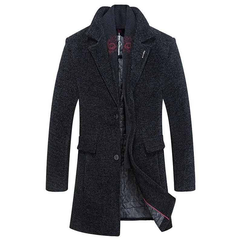 Winter Thicken Classic Long Coat With Scarf