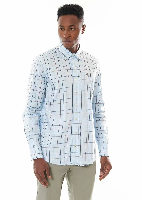 LIGHT BLUE MEN'S LONGSLEEVE SHIRT LINING PATTERN