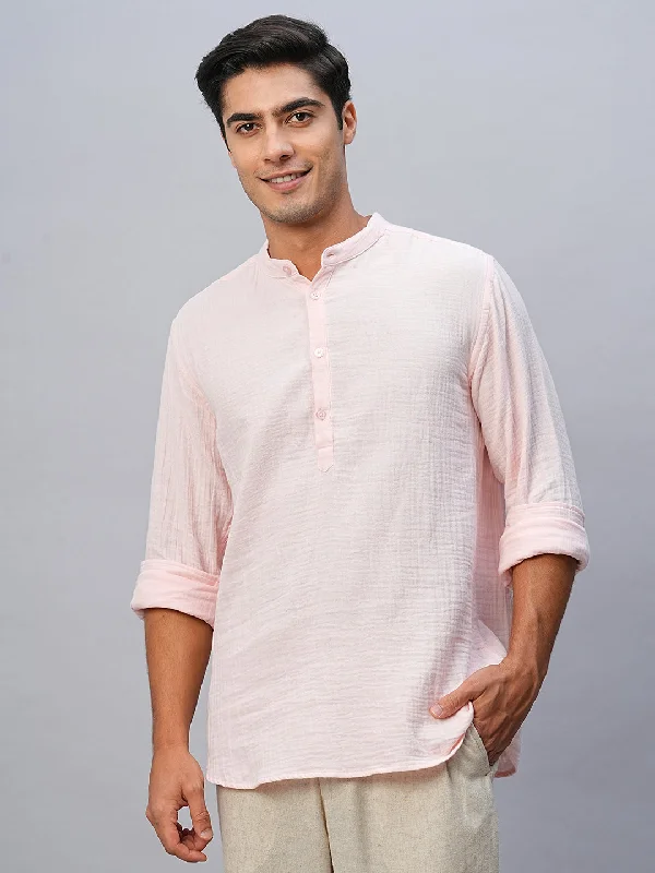 Men's Pink Cotton Regular Fit Shirt