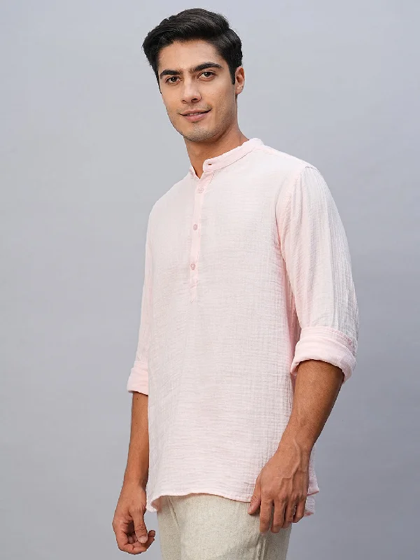 Men's Pink Cotton Regular Fit Shirt