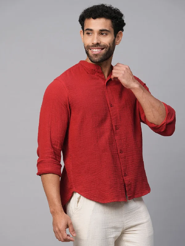 Men's Brick Cotton Regular Fit Shirt