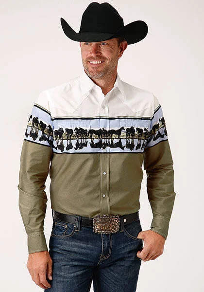 Roper Men's Waterside Reflection Border Shirt