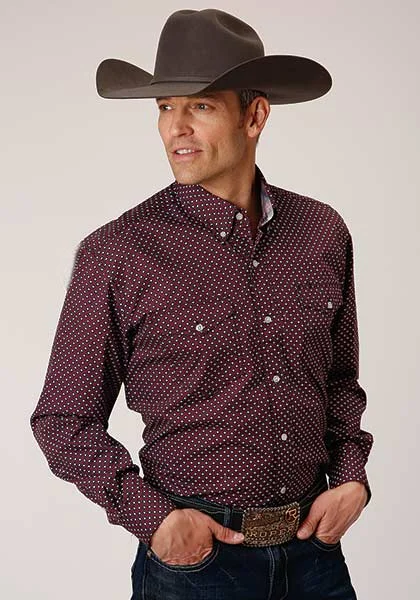 Roper Men's Wine Star Geo Shirt