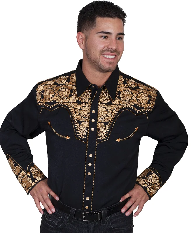 Scully Men's Retro Gunfighter Western Shirt - Gold