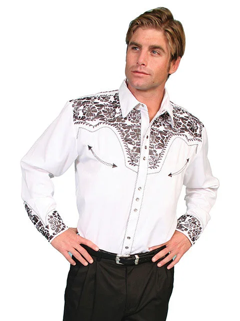 Scully Men's Retro Gunfighter Western Shirt - Pewter