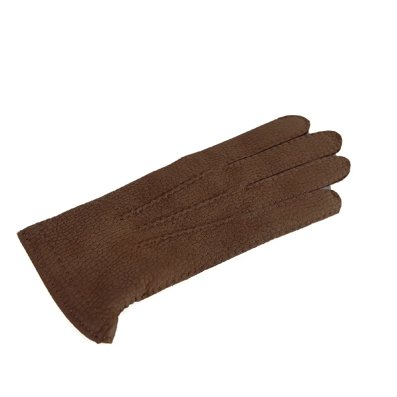 Men's biscotto lamb nubuck leather gloves and cashmere lining