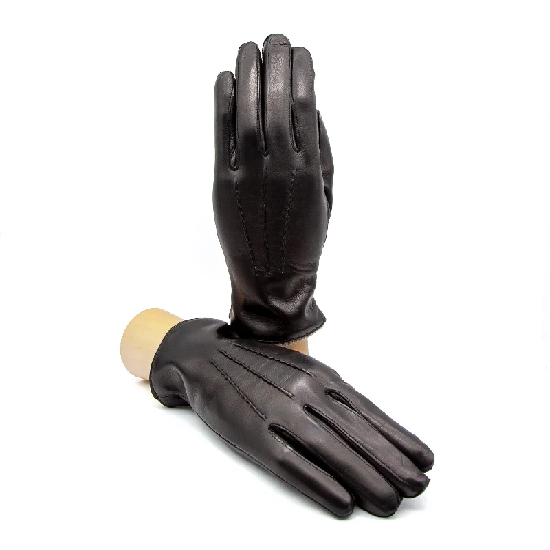 Men's black nappa leather gloves and cashmere lining