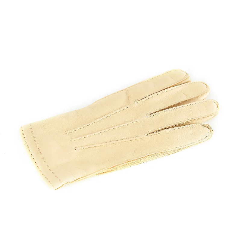 Men's cream deerskin leather gloves and cashmere lining