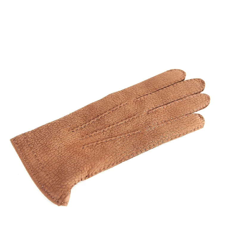 Men's havana lamb nubuck leather gloves and cashmere lining