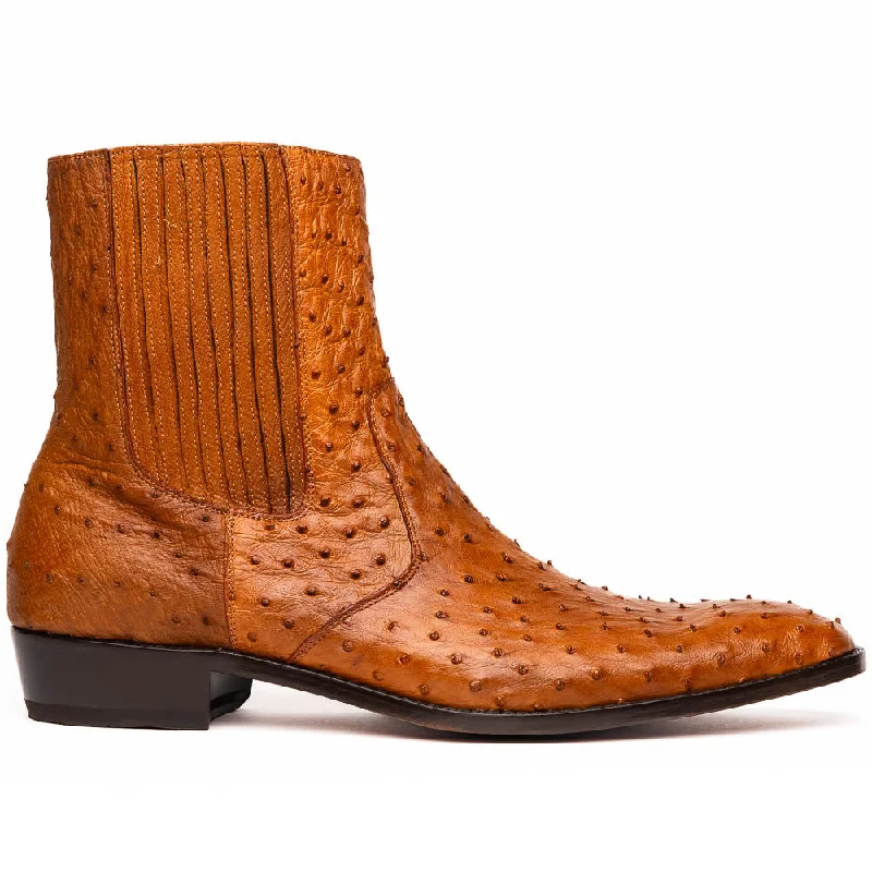 Marco Di Milano Giorgio Brandy Ostrich Quill Dress Boots