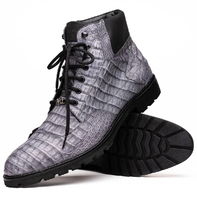 Marco Di Milano Leoni Oil Gray Caiman Crocodile Boots