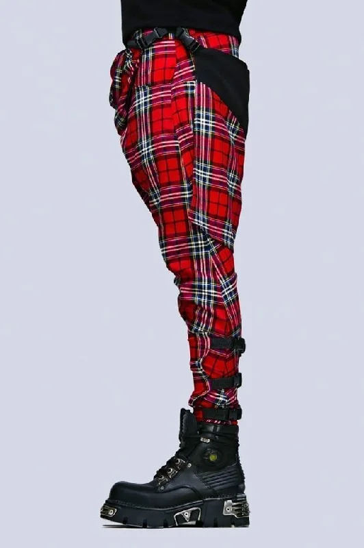 Red Tartan Clip Pants - Unisex