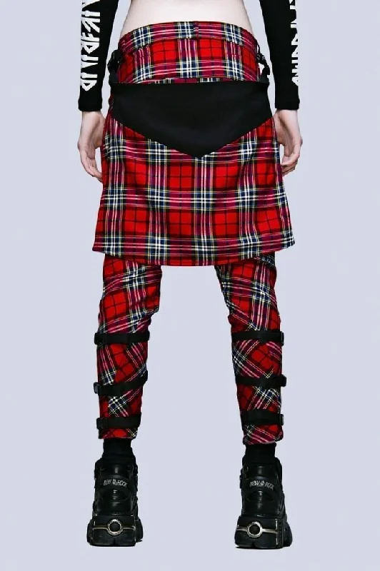 Red Tartan Clip Pants - Unisex