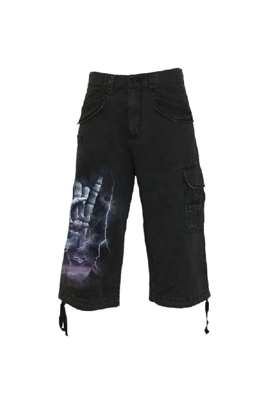 Rock Eternal - Vintage Cargo Shorts 3/4 Long Black