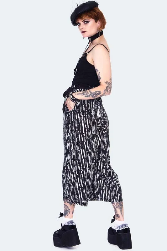 Scattered Stripes Culottes With Contrast