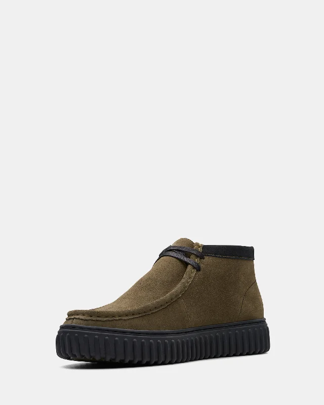 Torhill Hi Dark Olive Suede