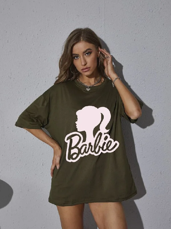 Women's oversized cropped hoodie with drawstrings for a trendy look Barbie women's oversized tshirt Women's oversized cropped hoodie with drawstrings for a trendy look Barbie women's oversized tshirt