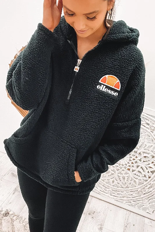 Women's mock - neck sweatshirt made of moisture - wicking material for fitness use Seppy 1/2 Zip Hoody Black Women's mock - neck sweatshirt made of moisture - wicking material for fitness use Seppy 1/2 Zip Hoody Black