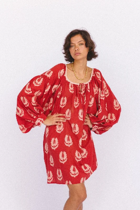 Printed mini dresses for a casual day out Ria Mini Dress ~ Ruby Red