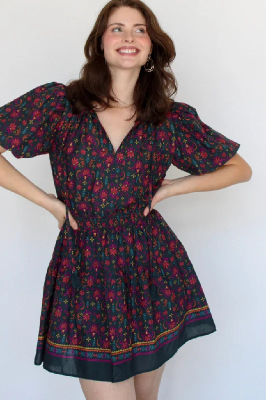 Velvet mini dresses for autumn weddings Salem Floral Mini Dress