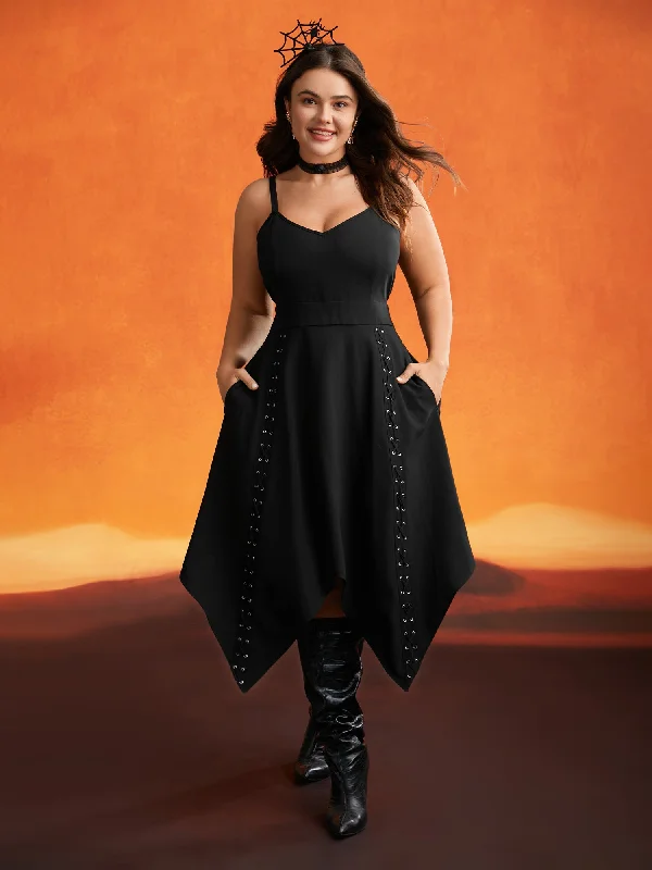 Party dresses with a polka - dot pattern for a classic and playful style Mystic Irregular Lace Up Midi Dress Party dresses with a polka - dot pattern for a classic and playful style Mystic Irregular Lace Up Midi Dress