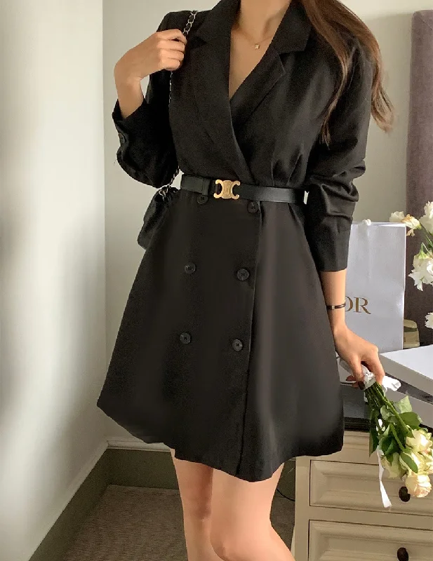 Everyday Dress with Quick - dry Fabric for Water - related Fun​ [?F/W] Eslin Trench Coat Mini Dress